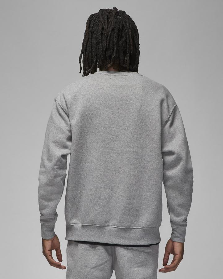 Sudaderas Nike Jordan Essentials Fleece Crew Hombre Gris Oscuro Blancas | WMLGE-7925