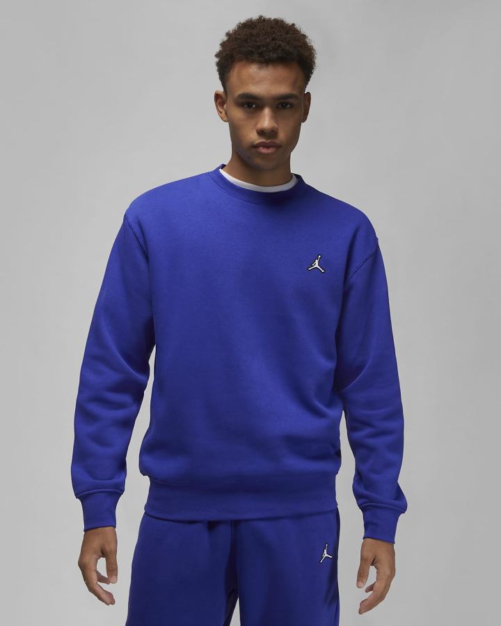 Sudaderas Nike Jordan Essentials Fleece Crew Hombre Gris Oscuro Blancas | WMLGE-7925