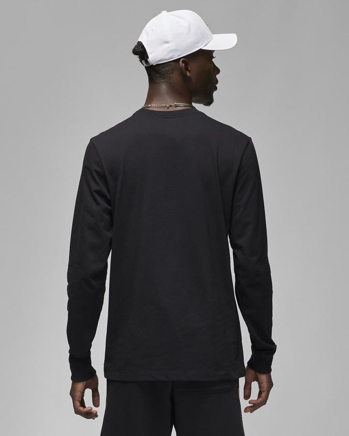 Sudaderas Nike Jordan Flight MVP Long Sleeve Crew Hombre Negras Blancas | HBWSA-5149