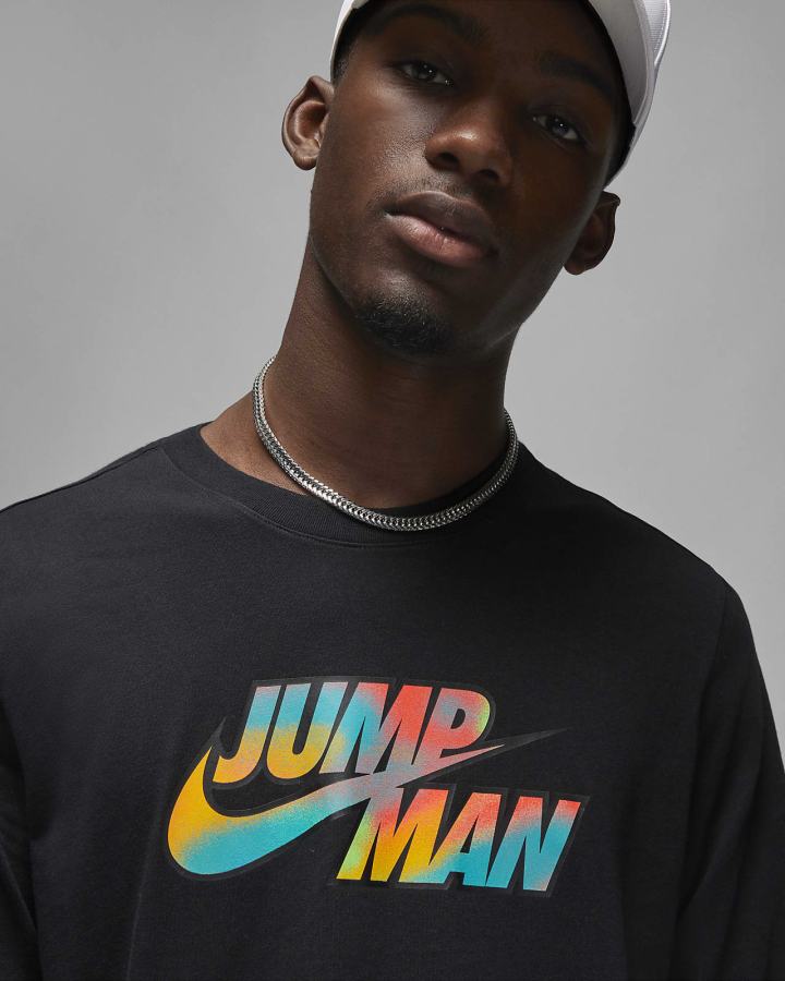 Sudaderas Nike Jordan Flight MVP Long Sleeve Crew Hombre Negras Blancas | HBWSA-5149