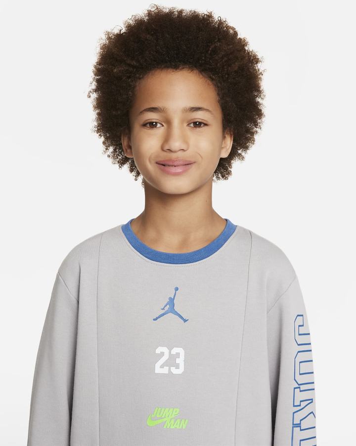 Sudaderas Nike Jordan Jumpman Kids Crew Niño Gris Claro | XLREZ-3049