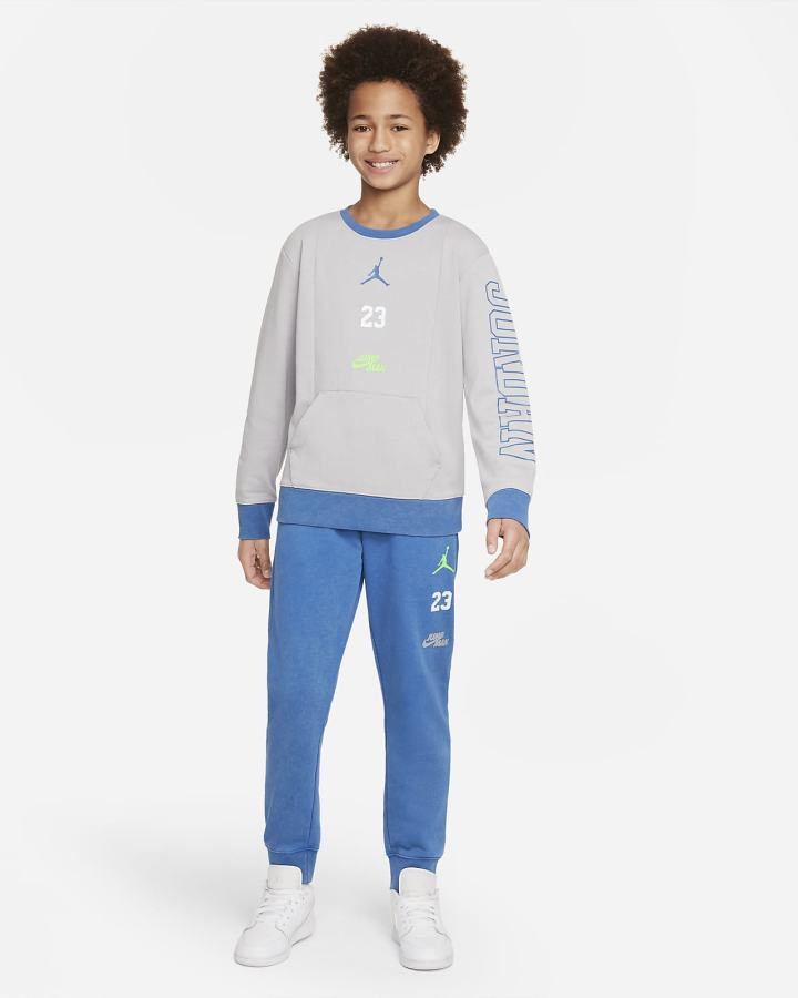 Sudaderas Nike Jordan Jumpman Kids Crew Niño Gris Claro | XLREZ-3049