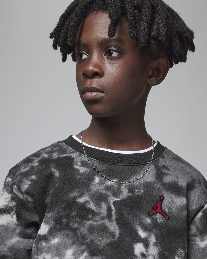 Sudaderas Nike Jordan Kids Crew Niño Negras | IFLGB-0761