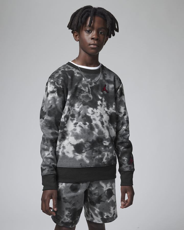 Sudaderas Nike Jordan Kids Crew Niño Negras | IFLGB-0761