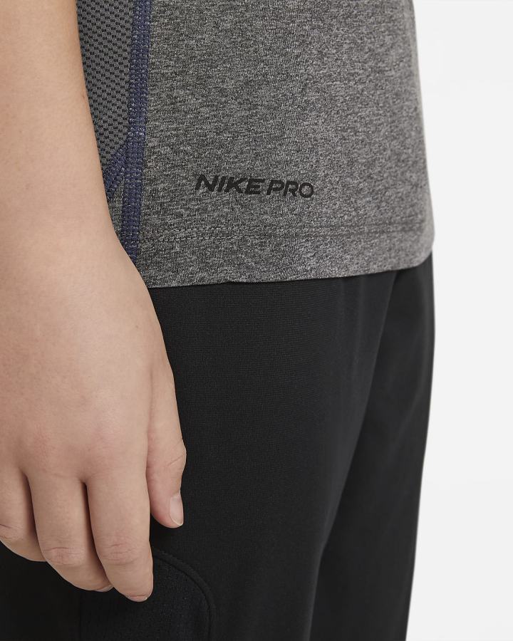 Sudaderas Nike Pro Dri-FIT Kids 3/4-Sleeve Baseball Top Niño Azul Marino Gris Oscuro Blancas | EKOLW-6710
