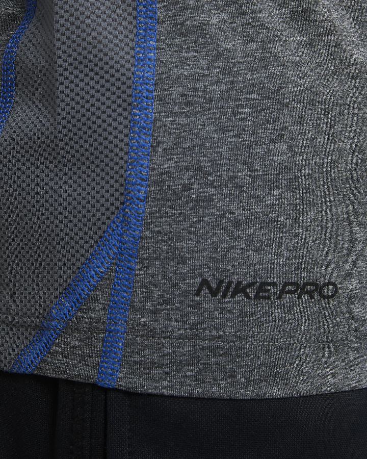 Sudaderas Nike Pro Dri-FIT Kids 3/4-Sleeve Baseball Top Niño Azul Real Gris Oscuro Blancas | NLUVZ-6402