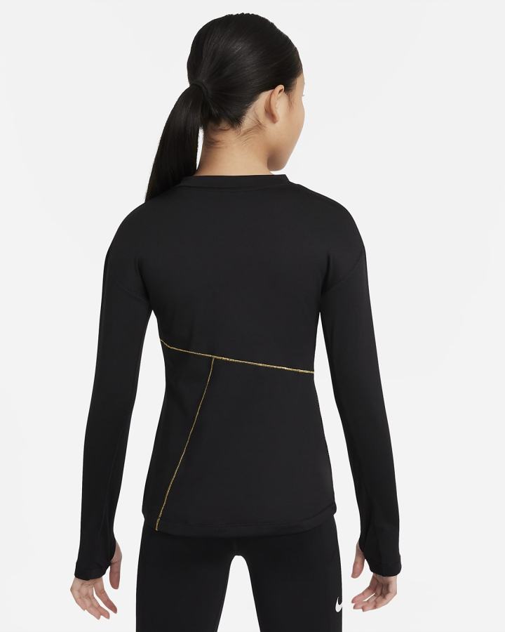 Sudaderas Nike Pro Warm Kids Training Top Niña Negras Blancas | GKOCT-8431