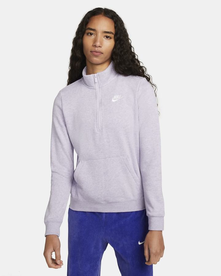 Sudaderas Nike Sportswear Club Fleece 1/2-Zip Mujer Blancas | BGQPV-5408