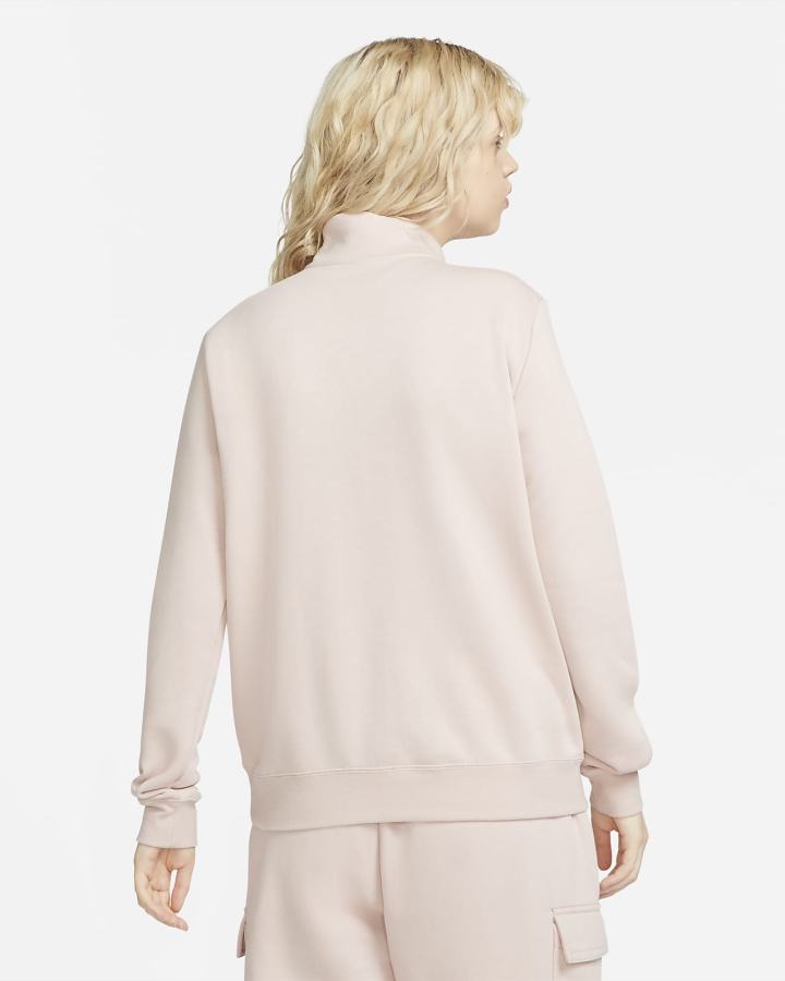Sudaderas Nike Sportswear Club Fleece 1/2-Zip Mujer Rosas Blancas | QBCXR-2314