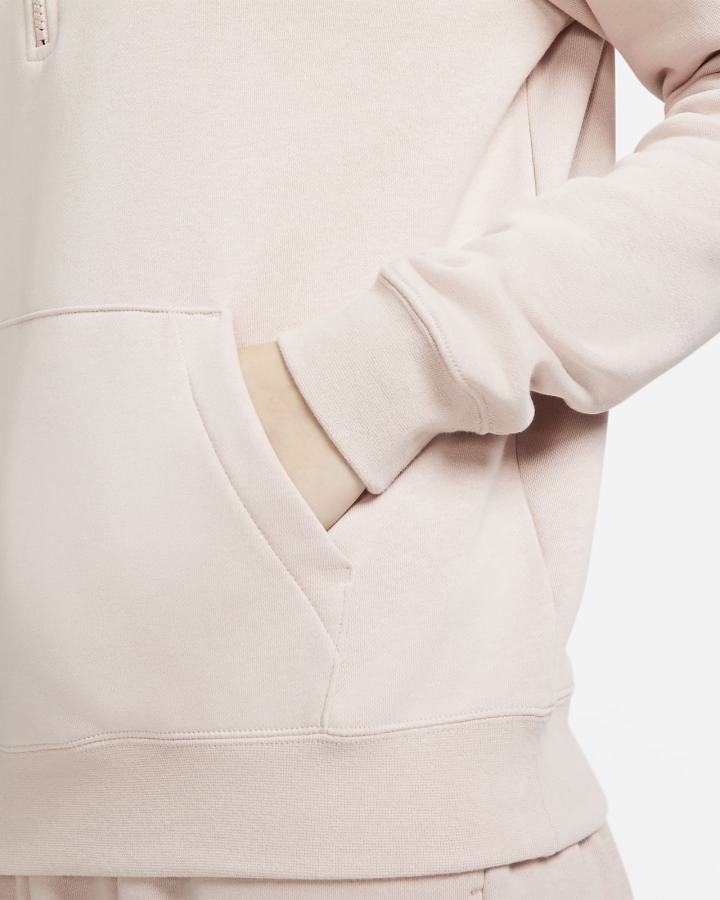 Sudaderas Nike Sportswear Club Fleece 1/2-Zip Mujer Rosas Blancas | QBCXR-2314