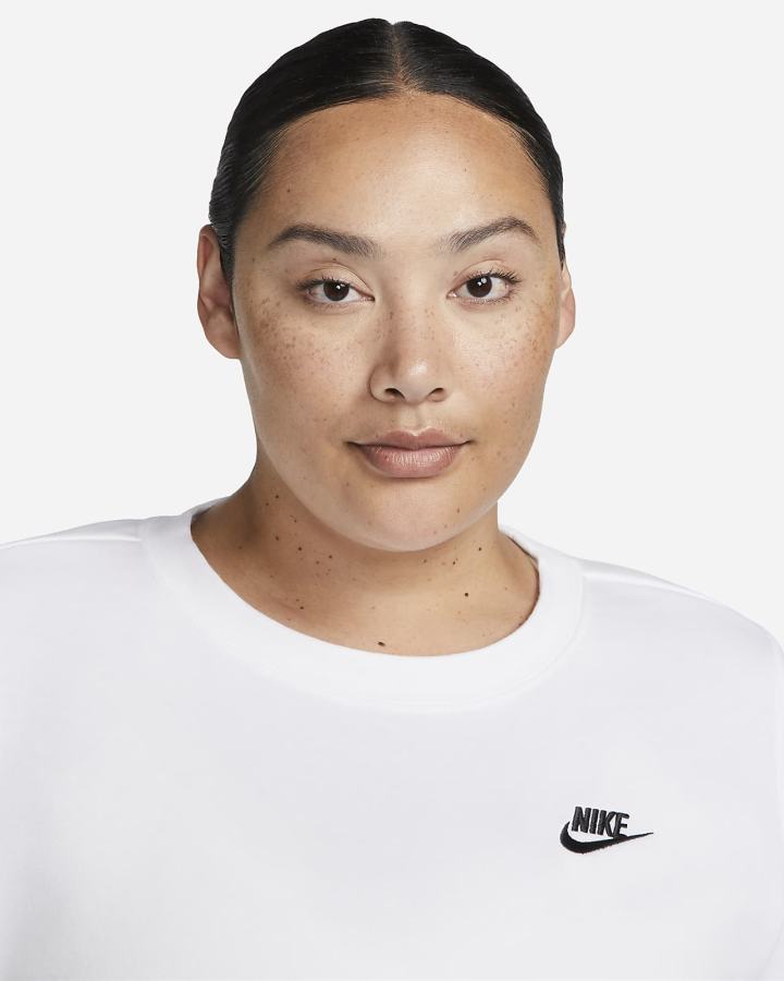 Sudaderas Nike Sportswear Club Fleece Crew-Neck Mujer Blancas Negras | ANHOU-5468