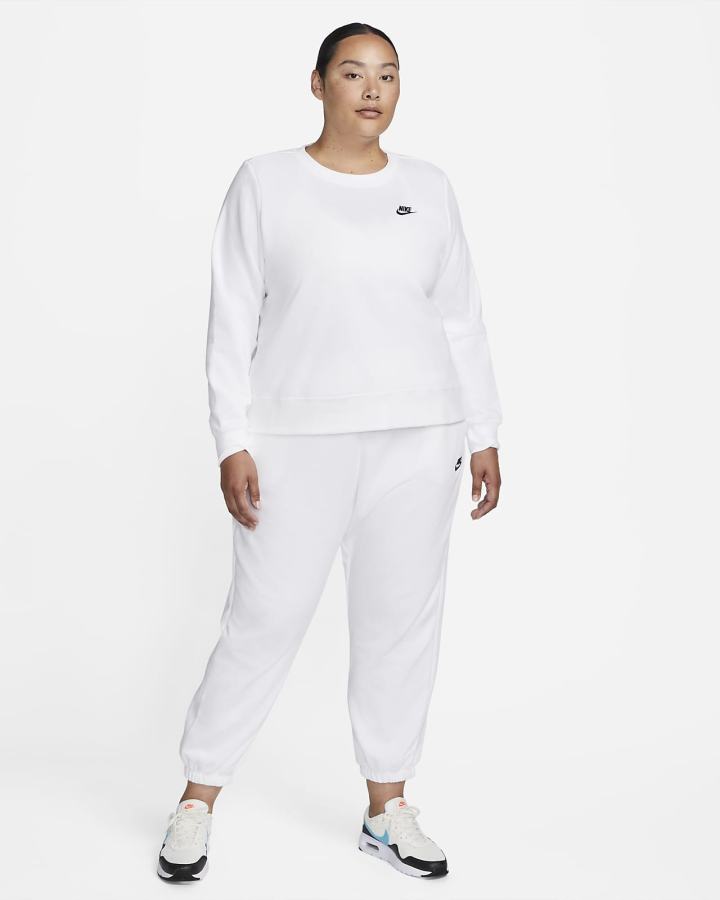 Sudaderas Nike Sportswear Club Fleece Crew-Neck Mujer Blancas Negras | ANHOU-5468