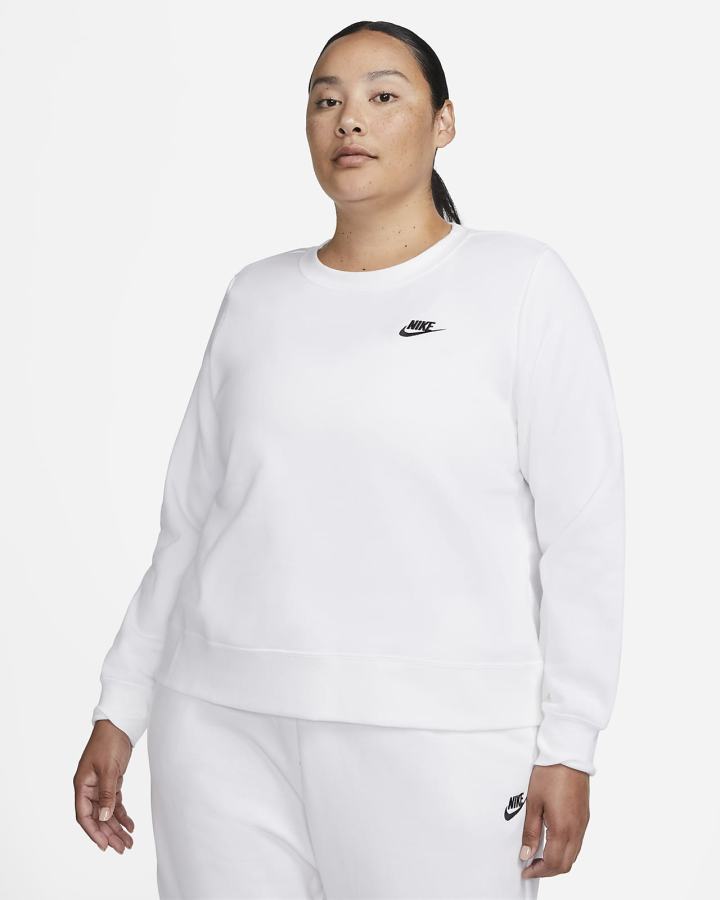 Sudaderas Nike Sportswear Club Fleece Crew-Neck Mujer Blancas Negras | ANHOU-5468