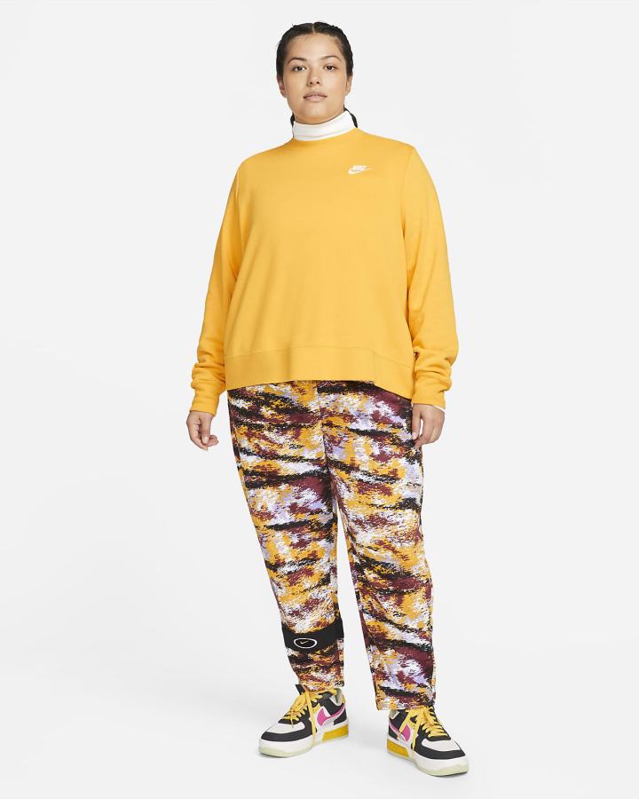 Sudaderas Nike Sportswear Club Fleece Crew-Neck Mujer Amarillo Blancas | BQMXO-7589