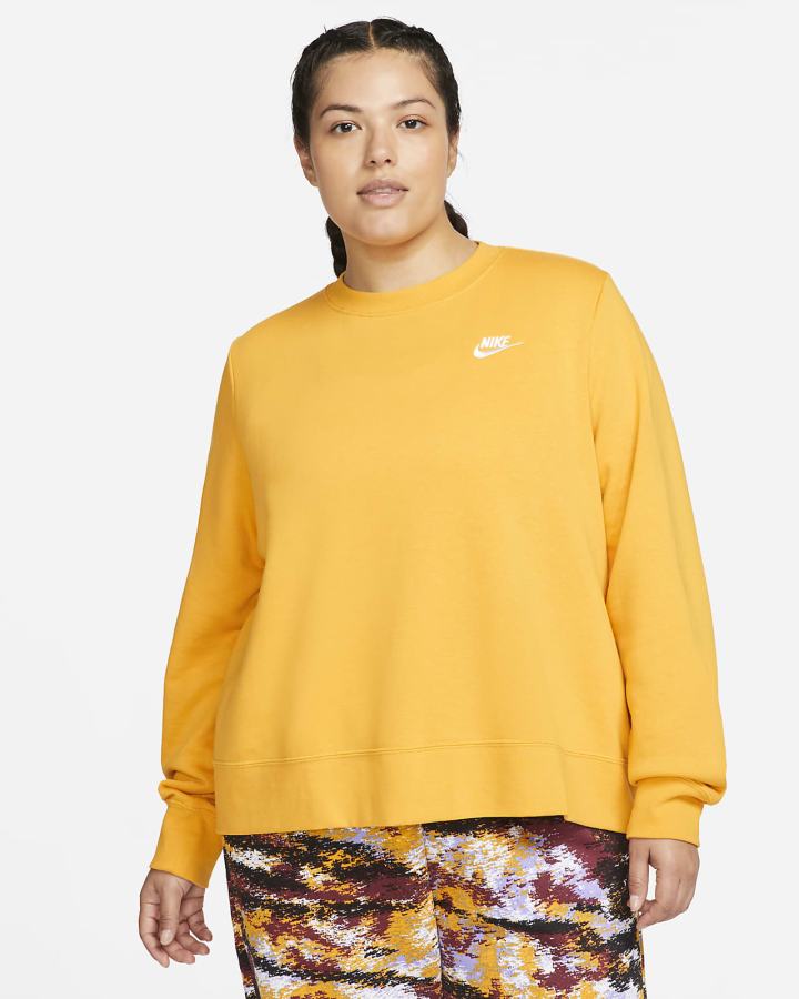 Sudaderas Nike Sportswear Club Fleece Crew-Neck Mujer Amarillo Blancas | BQMXO-7589