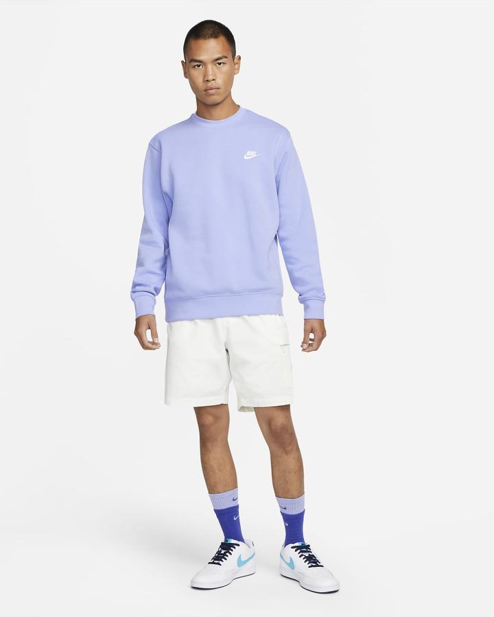 Sudaderas Nike Sportswear Club Fleece Crew Hombre Blancas | GYKOJ-6735
