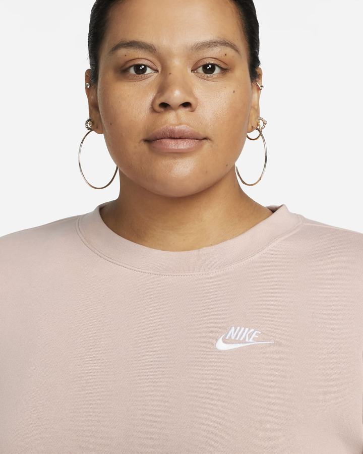 Sudaderas Nike Sportswear Club Fleece Crew-Neck Mujer Rosas Blancas | GYVBT-6425