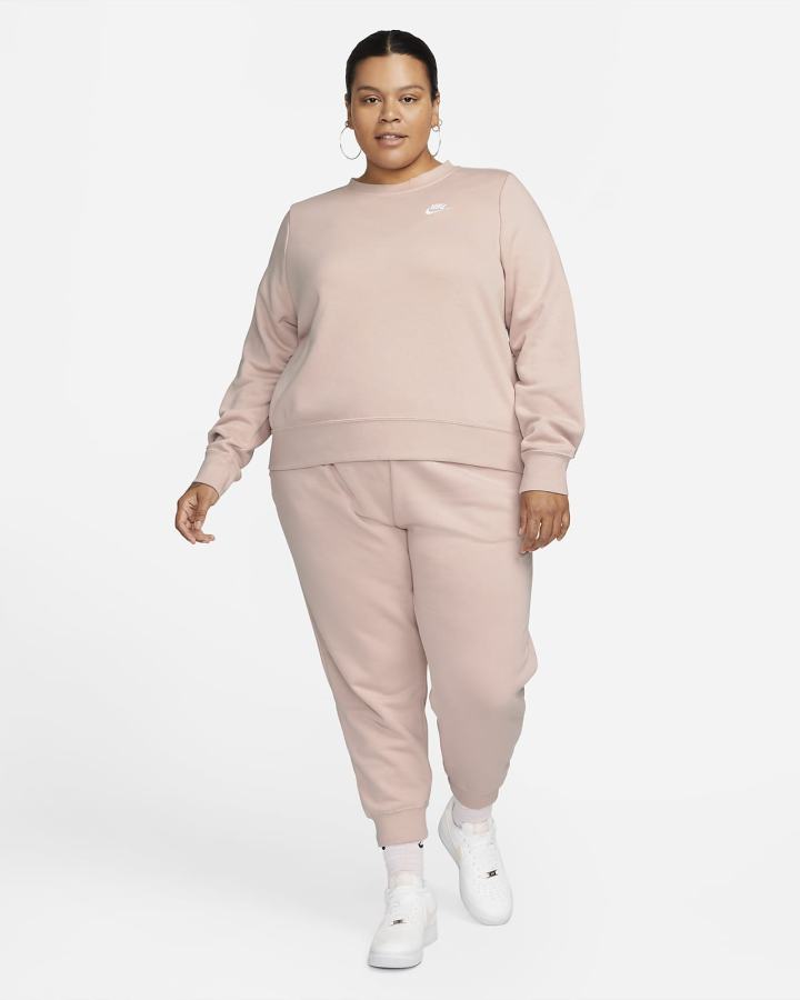 Sudaderas Nike Sportswear Club Fleece Crew-Neck Mujer Rosas Blancas | GYVBT-6425