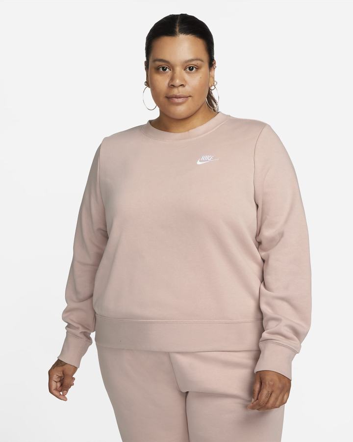 Sudaderas Nike Sportswear Club Fleece Crew-Neck Mujer Rosas Blancas | GYVBT-6425