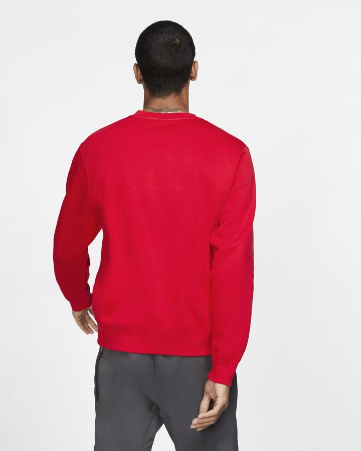 Sudaderas Nike Sportswear Club Fleece Crew Hombre Rojas Blancas | HVCXO-5389