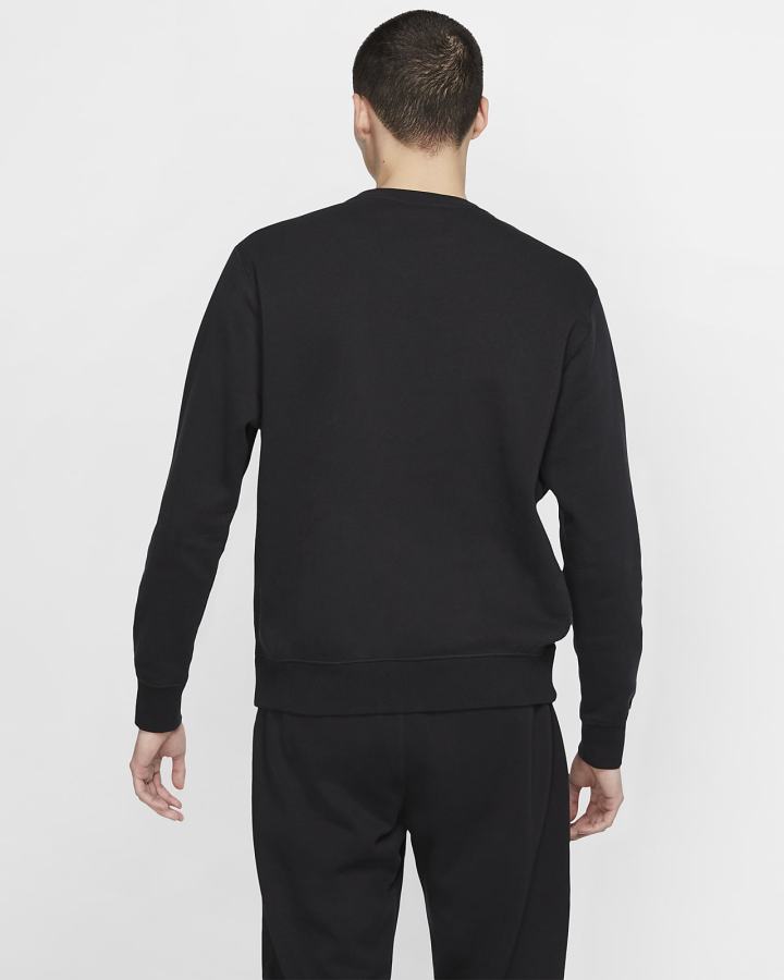 Sudaderas Nike Sportswear Club Fleece Crew Hombre Negras Blancas | IPBQC-4301