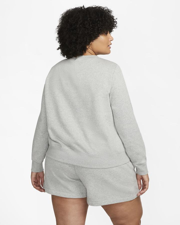 Sudaderas Nike Sportswear Club Fleece Crew-Neck Mujer Gris Oscuro Blancas | KBHVT-7039