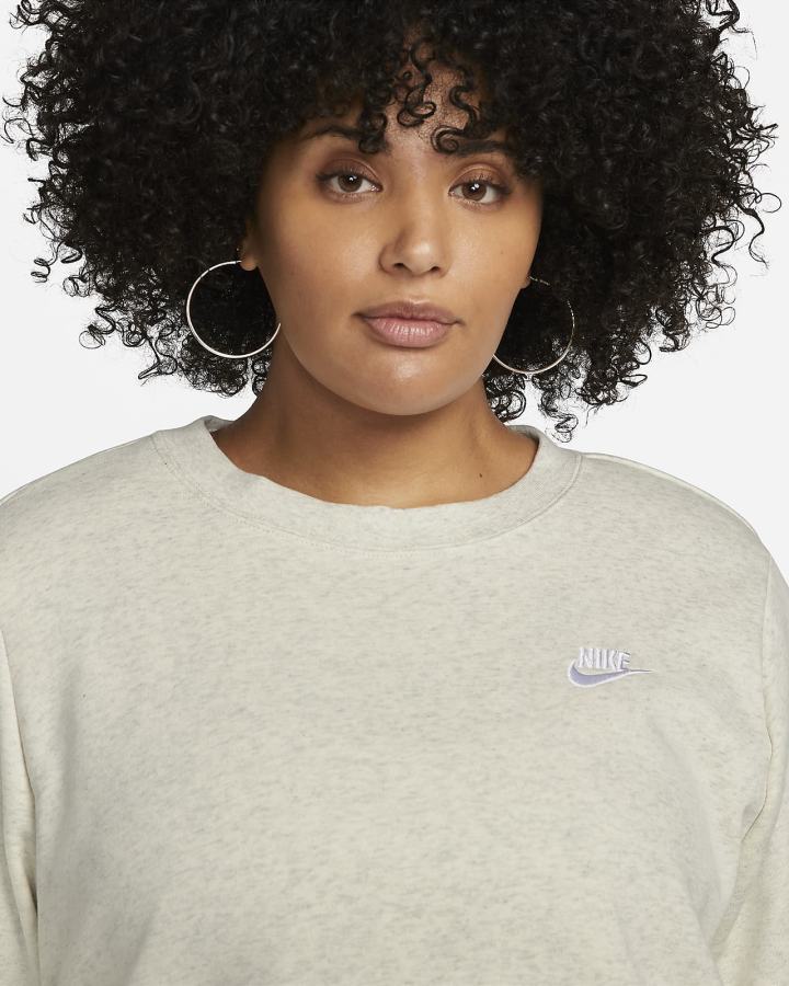 Sudaderas Nike Sportswear Club Fleece Crew-Neck Mujer Beige Blancas | LWFPA-1396