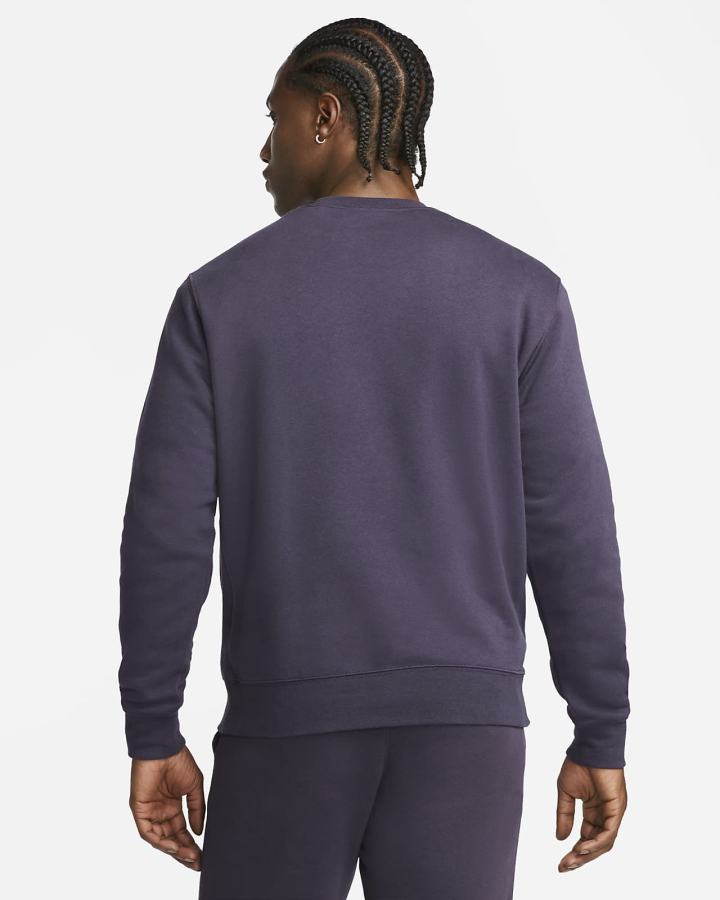 Sudaderas Nike Sportswear Club Fleece Crew Hombre Moradas Blancas | MOLQV-6478