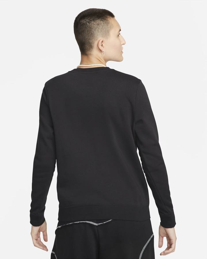 Sudaderas Nike Sportswear Club Fleece Crew-Neck Mujer Negras Blancas | RFVSX-2345