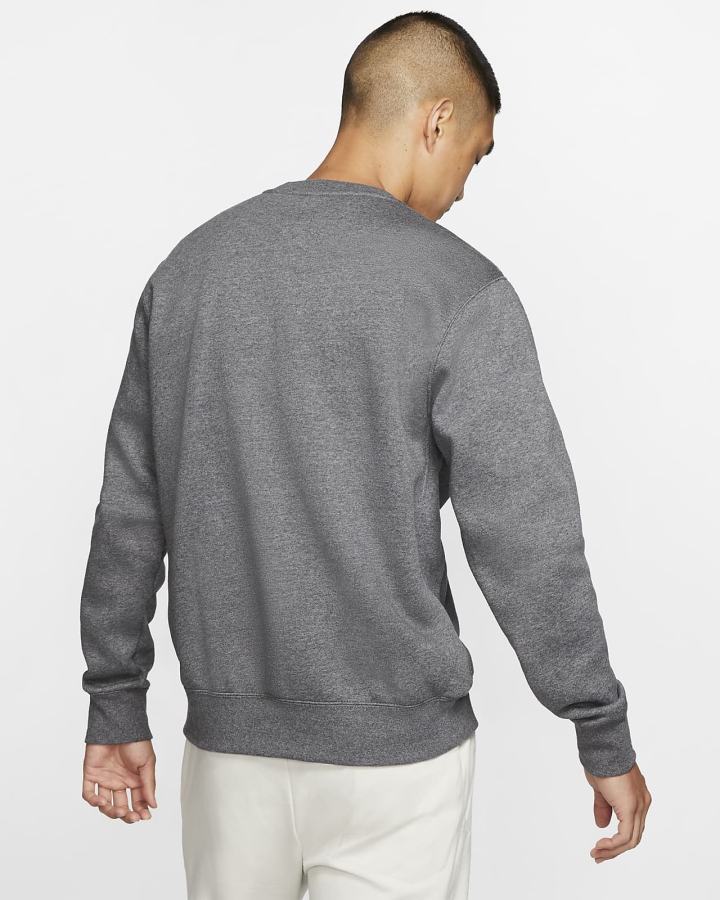 Sudaderas Nike Sportswear Club Fleece Crew Hombre Gris Blancas | RLZIY-3602