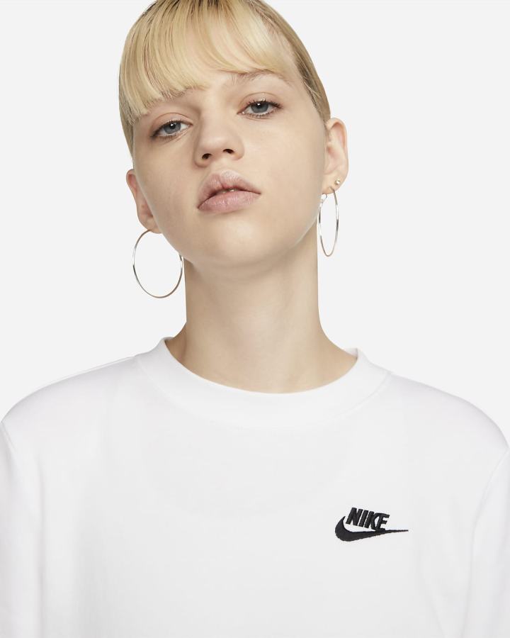 Sudaderas Nike Sportswear Club Fleece Crew-Neck Mujer Blancas Negras | SVFEH-8951