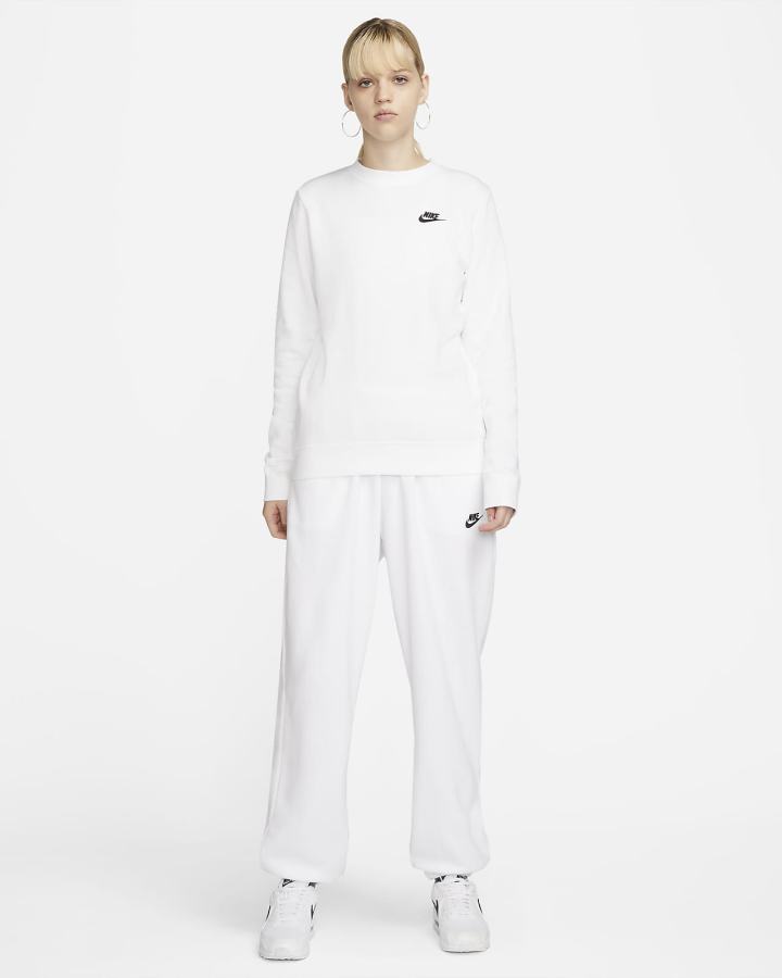 Sudaderas Nike Sportswear Club Fleece Crew-Neck Mujer Blancas Negras | SVFEH-8951