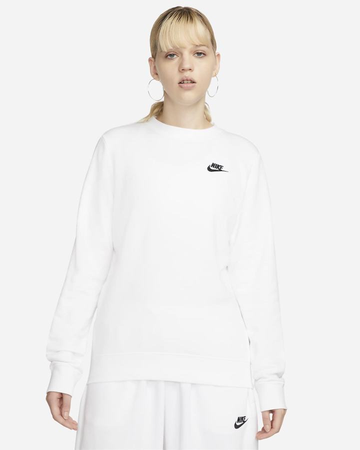 Sudaderas Nike Sportswear Club Fleece Crew-Neck Mujer Blancas Negras | SVFEH-8951