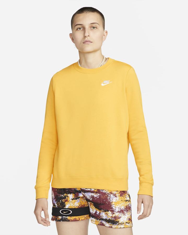 Sudaderas Nike Sportswear Club Fleece Crew-Neck Mujer Amarillo Blancas | SYRXG-2935