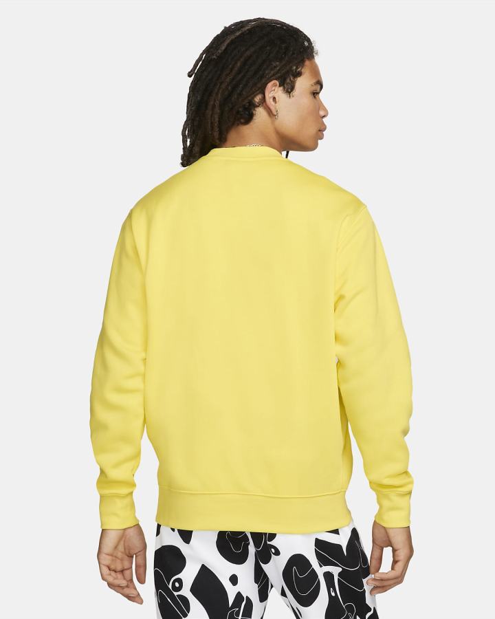 Sudaderas Nike Sportswear Club Fleece Crew Hombre Amarillo Blancas | WOIJT-7956