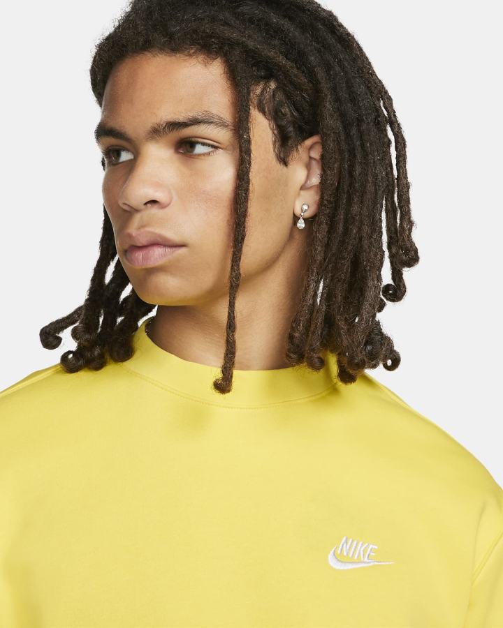 Sudaderas Nike Sportswear Club Fleece Crew Hombre Amarillo Blancas | WOIJT-7956