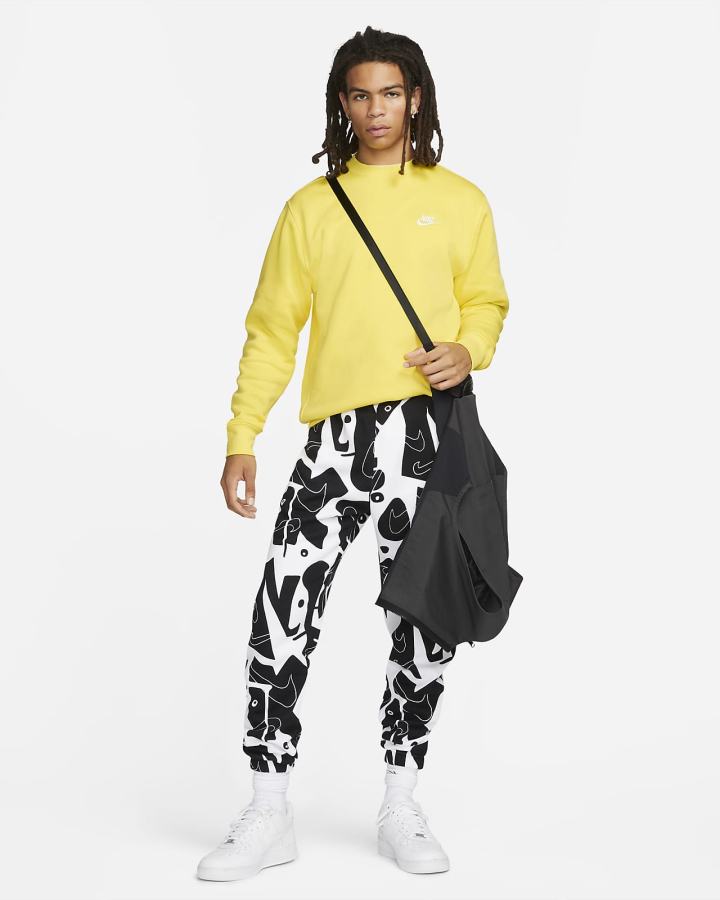 Sudaderas Nike Sportswear Club Fleece Crew Hombre Amarillo Blancas | WOIJT-7956