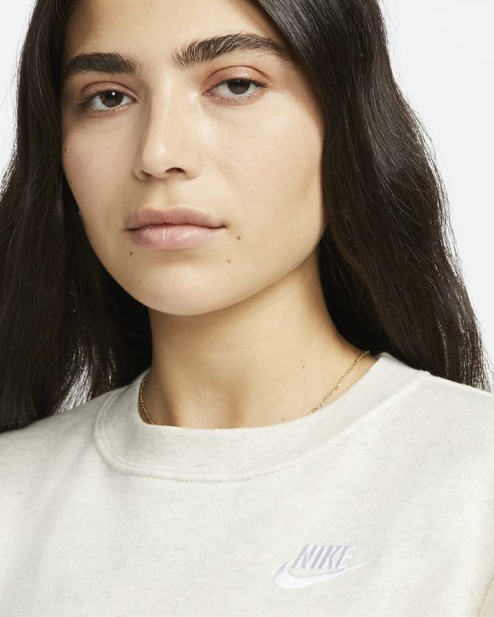 Sudaderas Nike Sportswear Club Fleece Crew-Neck Mujer Beige Blancas | XFJTS-1468