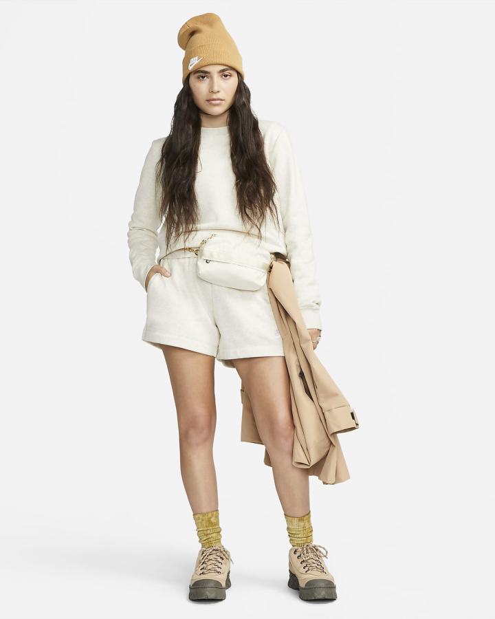 Sudaderas Nike Sportswear Club Fleece Crew-Neck Mujer Beige Blancas | XFJTS-1468