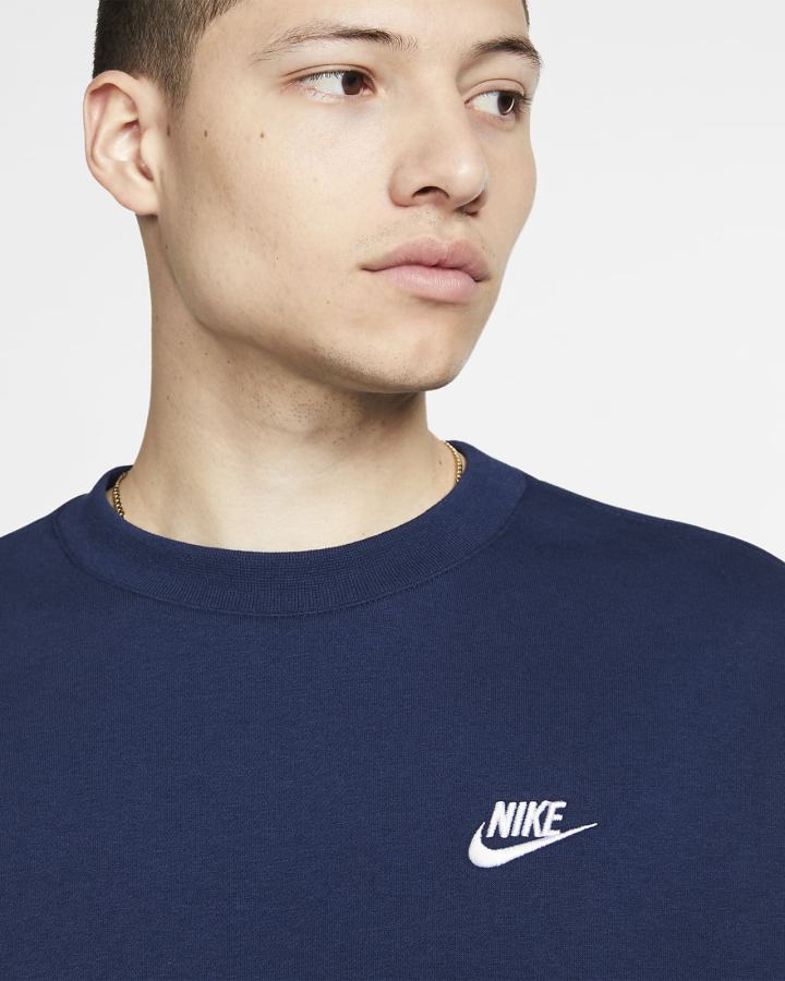 Sudaderas Nike Sportswear Club Fleece Crew Hombre Azul Marino Blancas | YXOVK-7418