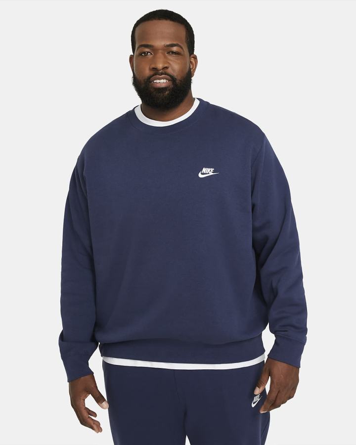 Sudaderas Nike Sportswear Club Fleece Crew Hombre Azul Marino Blancas | YXOVK-7418