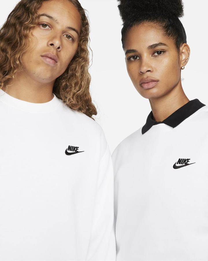 Sudaderas Nike Sportswear Club Fleece Crew Hombre Blancas Negras | ZAUPH-3056