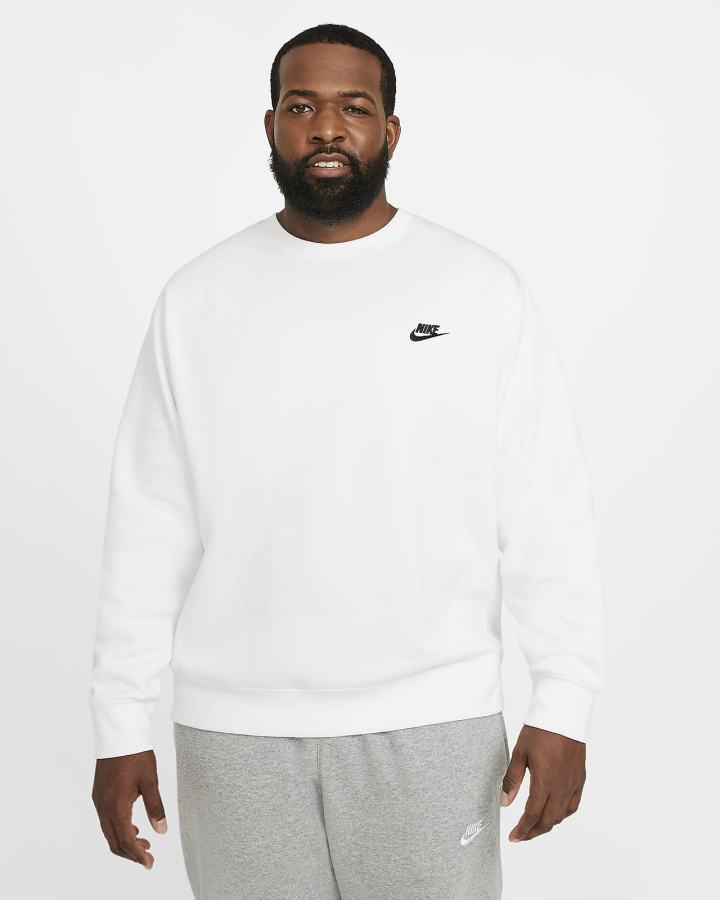 Sudaderas Nike Sportswear Club Fleece Crew Hombre Blancas Negras | ZAUPH-3056