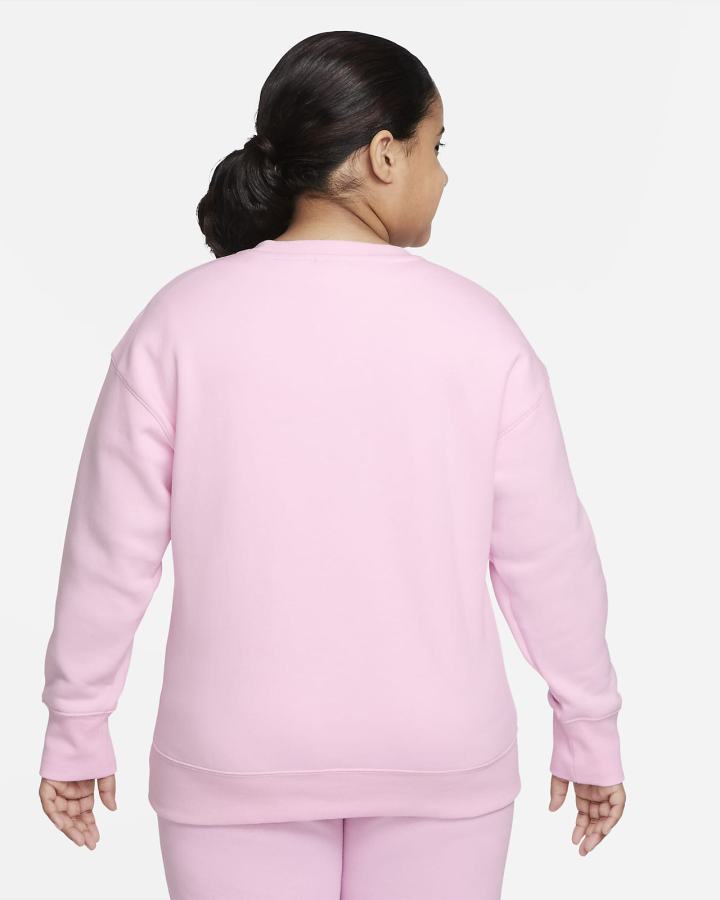 Sudaderas Nike Sportswear Club Fleece Kids Crew (Extended Size) Niña Rosas Blancas | AVLCE-9602