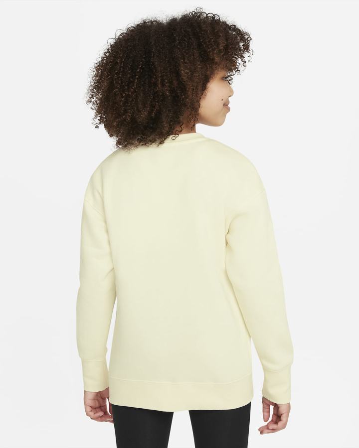 Sudaderas Nike Sportswear Club Fleece Kids Crew (Extended Size) Niña Negras | DJUKX-2639