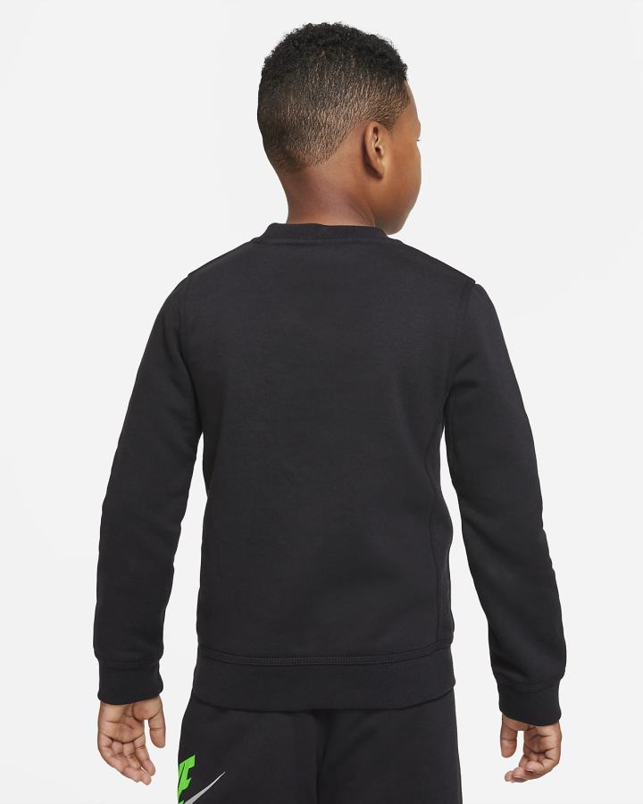 Sudaderas Nike Sportswear Club Fleece Kids Crew (Extended Size) Niño Negras Verde | KFXJR-1035