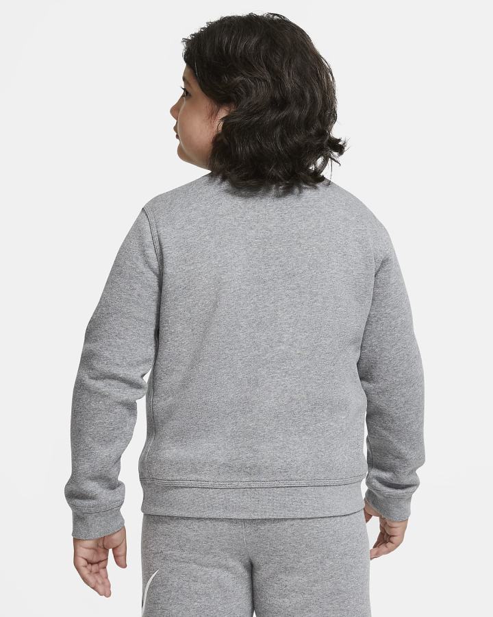 Sudaderas Nike Sportswear Club Fleece Kids Crew (Extended Size) Niño Gris Oscuro | KRXSN-5871