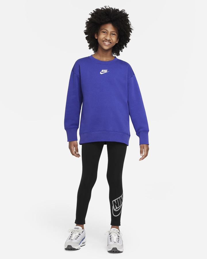 Sudaderas Nike Sportswear Club Fleece Kids Crew (Extended Size) Niña Blancas | LOVJP-0196