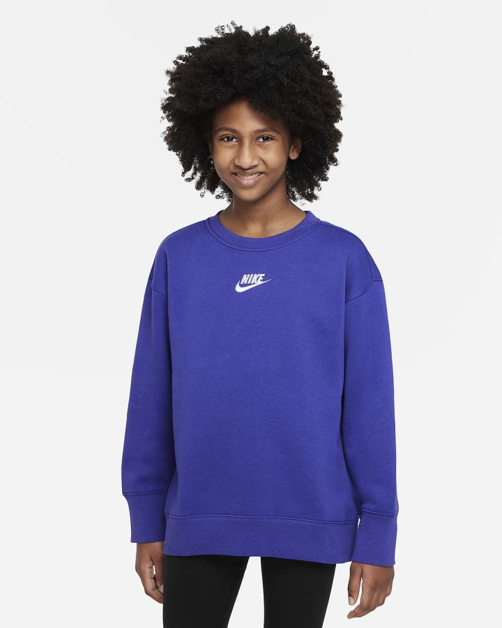 Sudaderas Nike Sportswear Club Fleece Kids Crew (Extended Size) Niña Blancas | LOVJP-0196