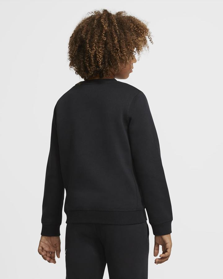 Sudaderas Nike Sportswear Club Fleece Kids Crew (Extended Size) Niño Negras | NJAYE-6215